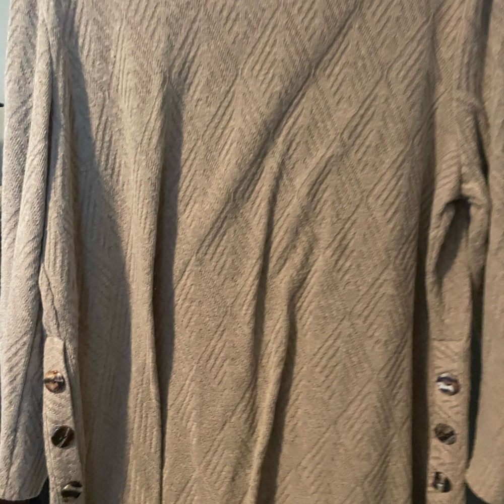 Men's Tan Sweater with Button Detail